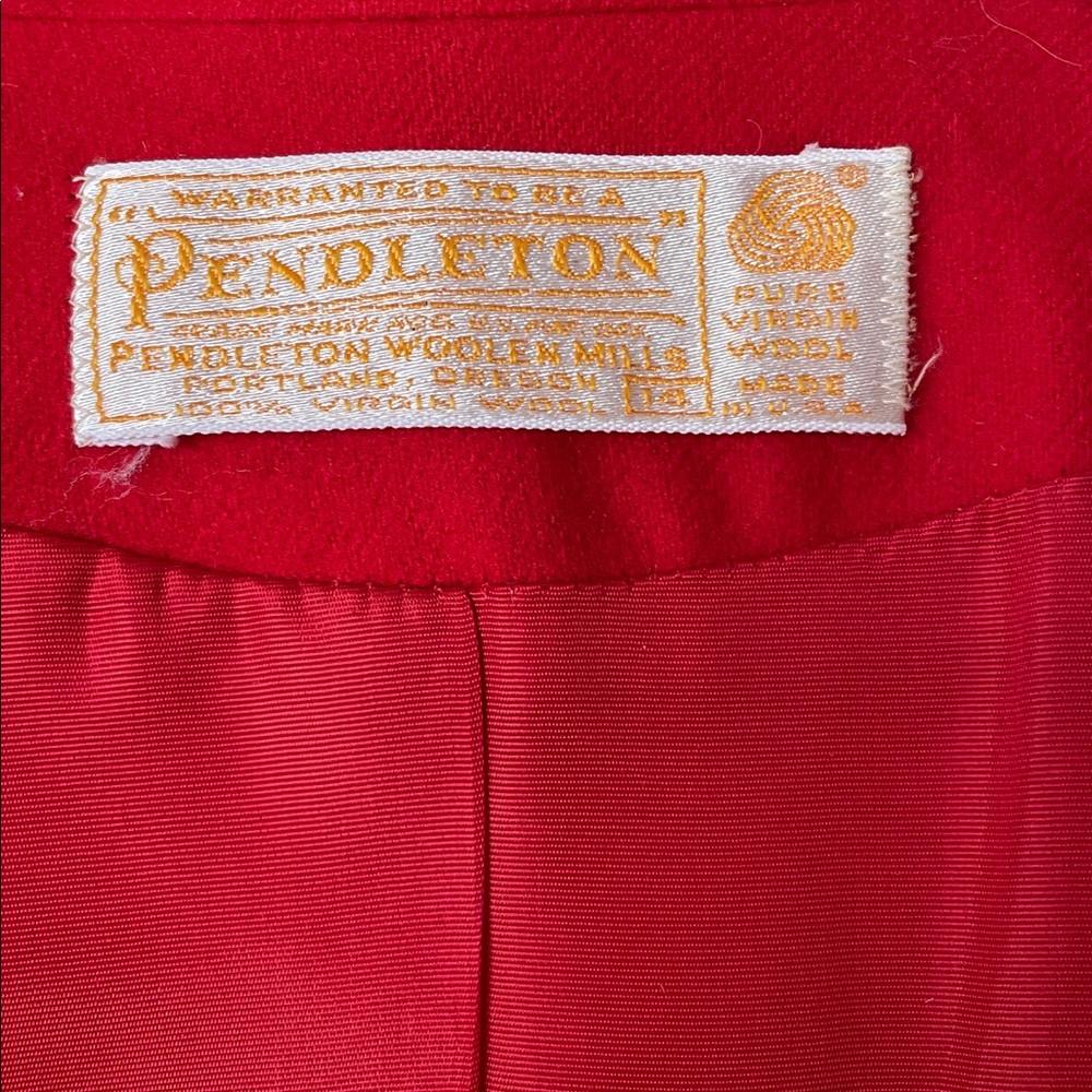 Pendleton Holiday Vibrant Red Wool Skirt And Blaz… - image 2